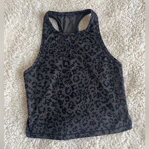 Athleta Leopard Print Crop Workout Tank Small